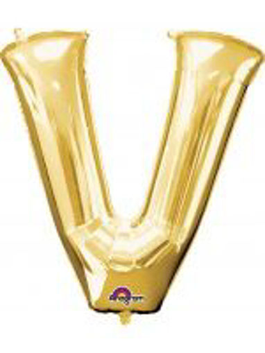 Picture of GOLD LETTER V FOIL BALLOON